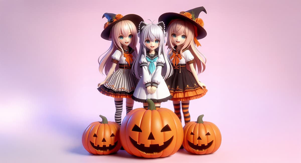 ハロウィン女の子３人コスプレ
