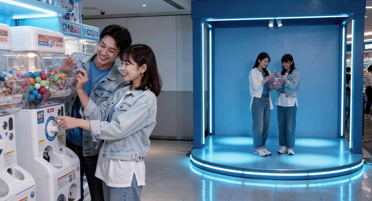 ガチャヲスル「カップルとフォトスポットで２人の女性